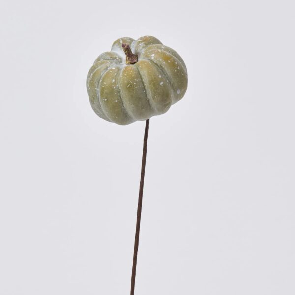 Mini Sage Green Pumpkin Faux Fall Stem - 12 inch