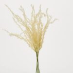Faux Ivory Plume Pampas Grass Spray Bundle of 6 Wired Stems - 16 inch