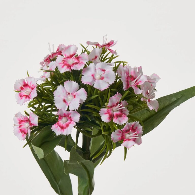 Close-up of bloom tips on this Pink and White Real Touch Faux Floral Spray