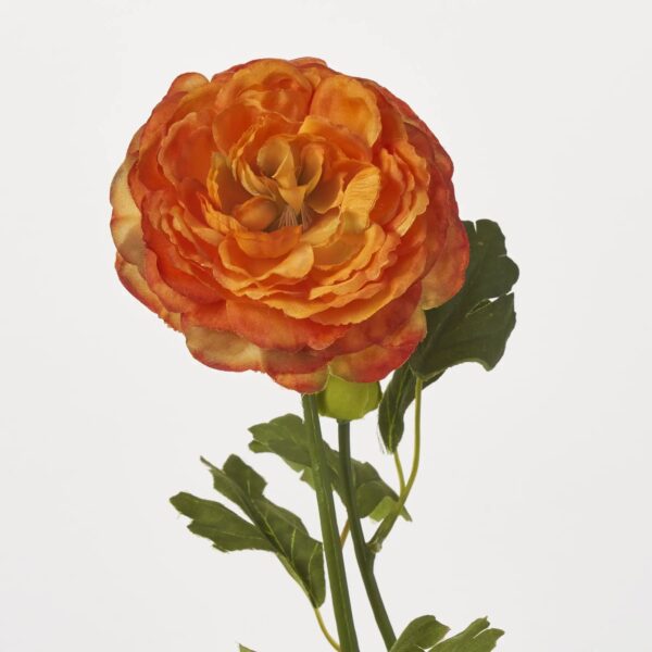 Close-up of bloom tips on this Orange Silk Ranunculus Bloom Floral Stem Spray