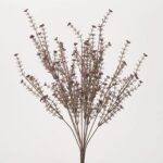 Fall Brown and Mauve Pink Faux Seeding Wildflower Bush Spray - 21 inch - Brown