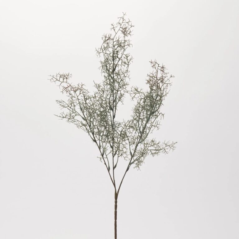 Silver Gray Coral Fern Single Long Stem Everyday Faux Foliage Spray - 28 inch