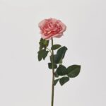 Real Touch Pink Rose Bloom Single Stem Faux Floral Spray - 14 inch