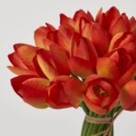 Close-up of bloom tips on this Orange Mini Silk Tulips Faux 24 Stems faux flower