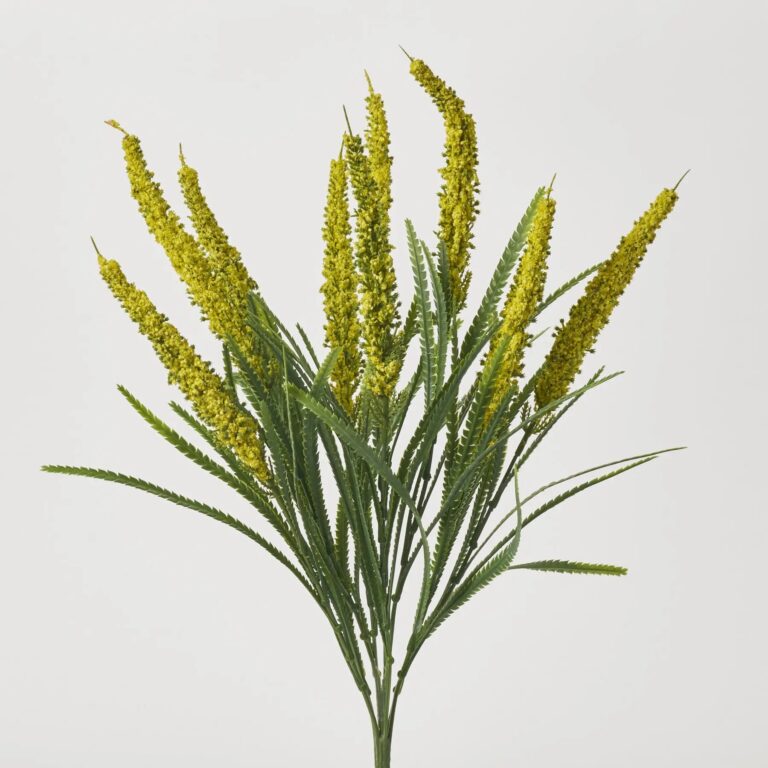 Yellow Heather Spray Faux Stem Bouquet - 20 inch