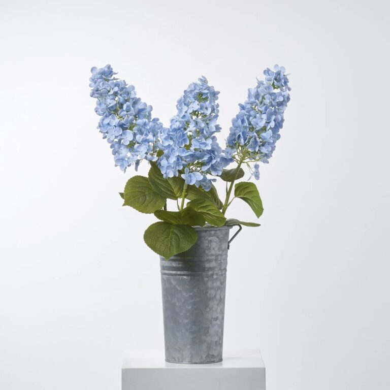 Real Touch Light Blue Pee Gee Hydrangea Single Long Stem Spray - 39 inch