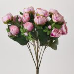 Deluxe Light Pink Silk Backyard Peony Blooms and Bud Bush Stem Bouquet - 24 inch