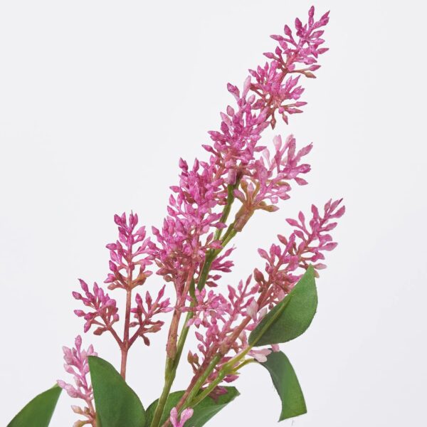 Close-up of bloom tips on this Fuchsia Pink Seeding Lilac Long Floral Branch Spray