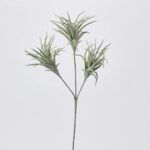 Dusty Grey Green Faux Wispy Leaf Cluster Branch Spray - 26 inch - Grey Green