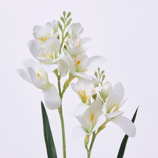 Close-up of bloom tips on this White Real Touch Freesia Bloom Floral Stem Spray