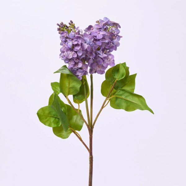 Real Touch Purple Lilac Bloom Single Stem Faux Floral Branch Spray - 27 inch