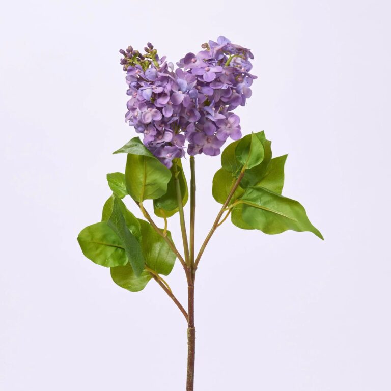 Real Touch Purple Lilac Bloom Single Stem Faux Floral Branch Spray - 27 inch