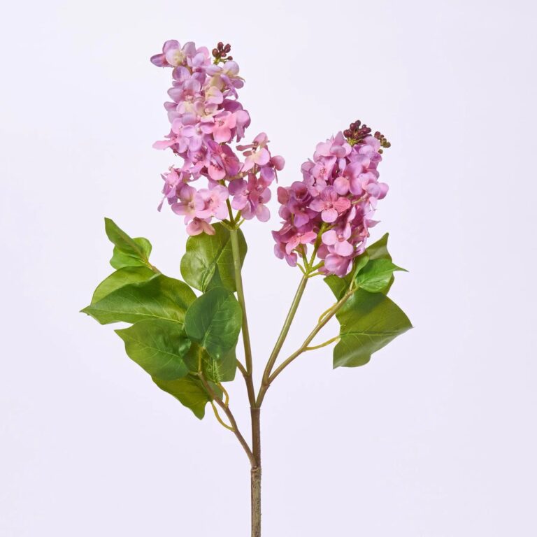Real Touch Pink Lavender Lilac Bloom Single Stem Faux Floral Branch Spray - 27 inch