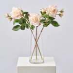 Real Touch Light Pink Sweet Juliette English Rose Bloom Faux Floral Spray - 22 inch