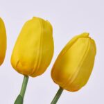 Close-up of bloom tips on this Yellow Real Touch Faux Tulip 5 Stems faux flower