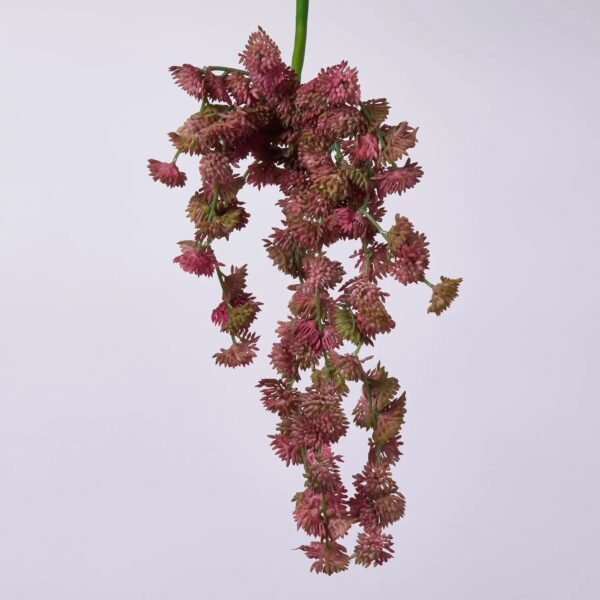 Real Touch Burgundy Red and Green Sedum Leaf Faux Vine Pick Spray - 17 inch