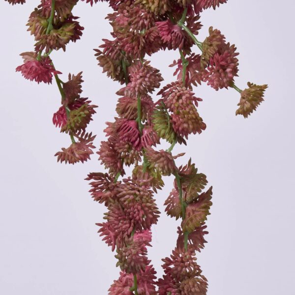 Close-up of bloom tips on this Real Touch Burgundy Red Vine Pick Spray