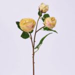 Real Touch Climbing Floribunda Yellow Rose Vining Bloom Faux Floral Branch Spray - 21 inch