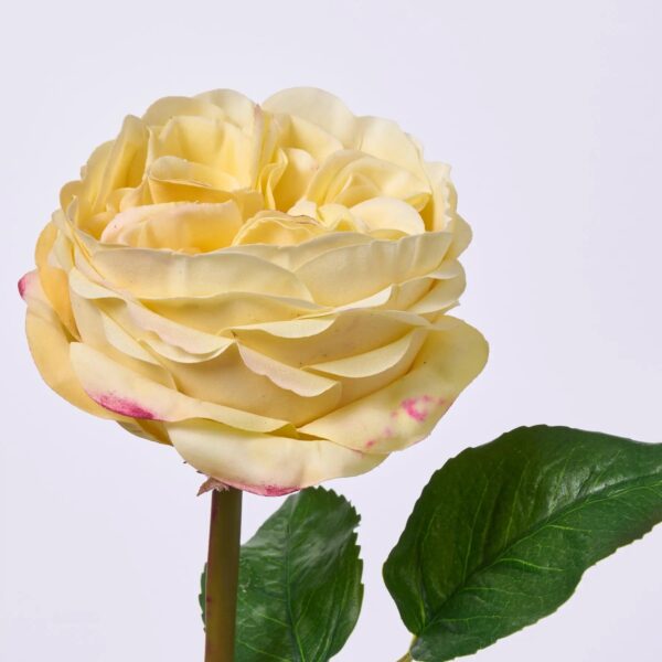 Close-up of bloom tips on this Real Touch Pastel Yellow English Faux Floral Spray