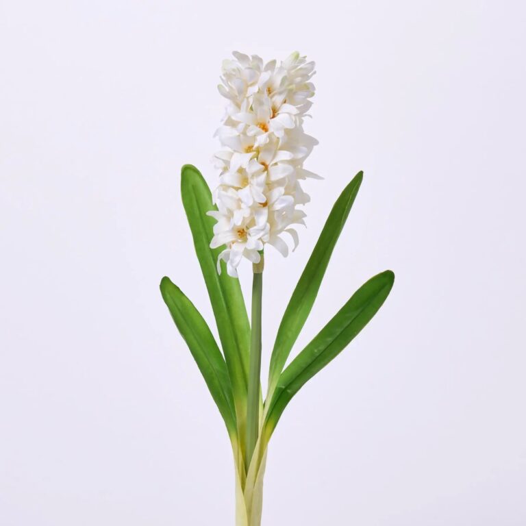 White Hyacinth Single Stem Faux Floral Spray - 14 inch