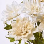 Close-up of bloom tips on this Beige and Cream Silk Dahlia Floral Stem Bouquet