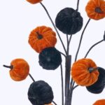 Close-up of bloom tips on this Black and Orange Velvet Pumpkin Velvet Pumpkin Spray