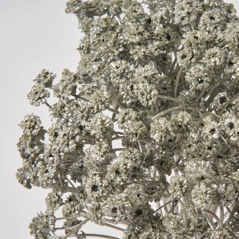 Close-up of bloom tips on this Silver Glitter Baby's Breath Gypsophila 9 Stems faux flower