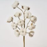 White Cotton and Silver Glitter Branch Spray - 17 inch