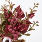 Close-up of bloom tips on this Champagne Gold and Pink Glitter Ball Holiday Spray
