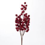 Metallic Red Mini Pomegranate Branch Spray - 29 inch