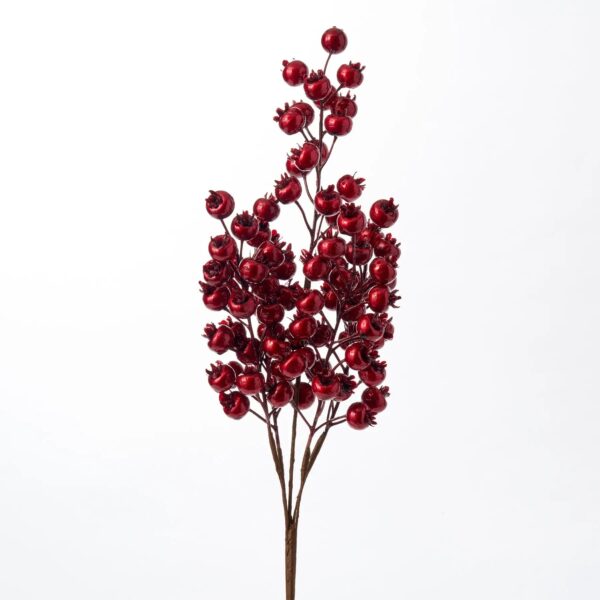 Metallic Red Mini Pomegranate Branch Spray - 29 inch