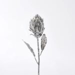 Metallic Silver Glittered Protea Stem Spray - 27 inch