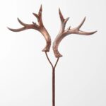 Antique Bronzed Brushed Large Deer Antler Christmas Fall Spray - 25 inch - Bronze
