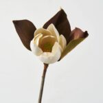 Real Touch Fall Brown Small Magnolia Bloom 24 inch Single Stem or Bundle of 3