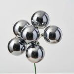 Shiny Pewter VP Ball Ornament Holiday Pick - 9 inch