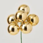 Shiny Gold VP Ball Ornament Holiday Pick - 9 inch
