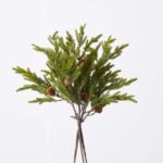 Colorado Spruce with Pinecone Artificial Real Touch Greenery Bundle of 3 - 21 inch, faux