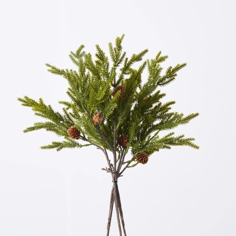 Colorado Spruce with Pinecone Artificial Real Touch Greenery Bundle of 3 - 21 inch, faux