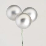 Matte Silver VP Ball Ornament Holiday Pick - 7 inch