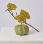 Green Pumpkin on Vine Faux Fall Branch Stem - 13 inch