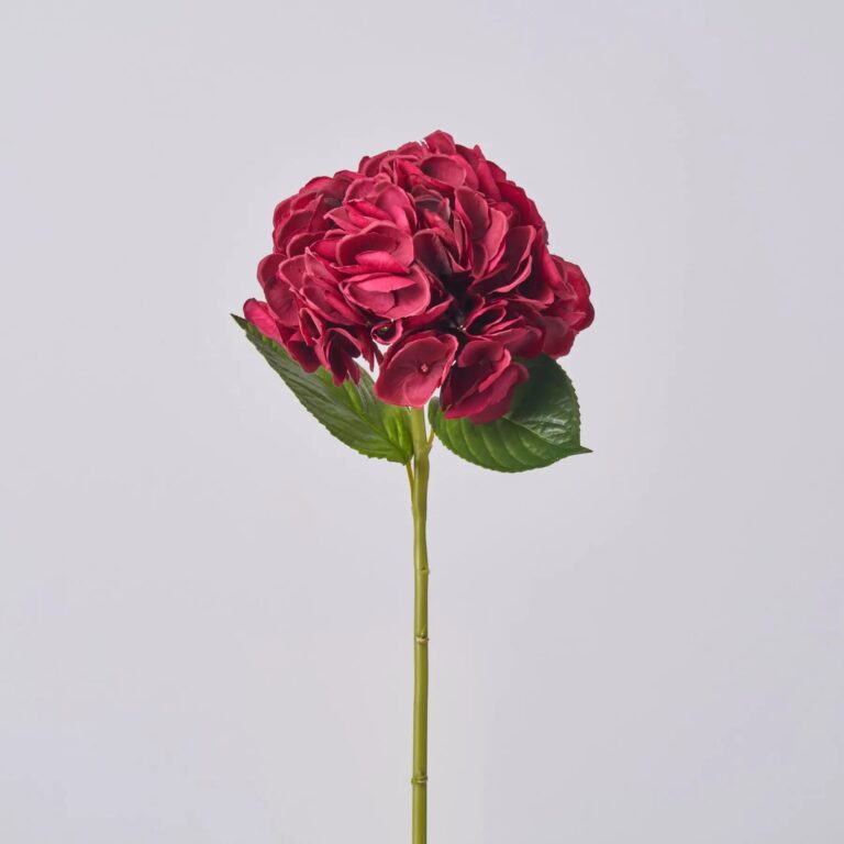 Real Touch Wine Burgundy Hydrangea Faux Floral Stem - 25 inch