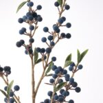 Close-up of bloom tips on this Midnight Blue Sugared Berry Branch Faux Winter Stem