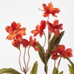 Close-up of bloom tips on this Burnt Orange Mini Wildflower Cosmos Faux Floral Spray