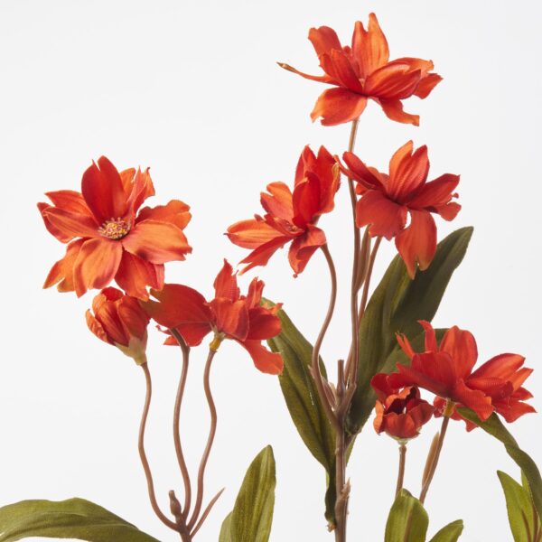 Close-up of bloom tips on this Burnt Orange Mini Wildflower Cosmos Faux Floral Spray