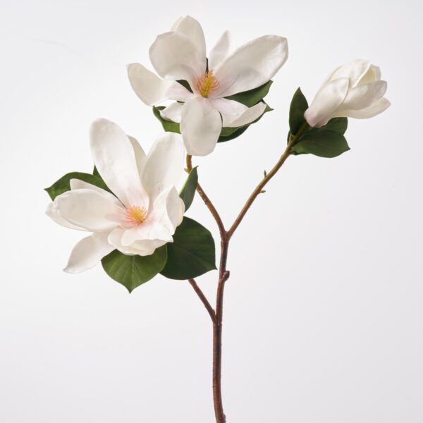 Real Touch White Tree Magnolia Faux Floral Branch Spray - 31 inch