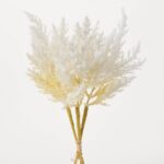 Bleached White Pampas Grass Spray Bouquet Bundle of 3 Wired Stems - 16 inch