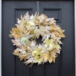 Neutral Autumn Leaf, Pumpkin and Gourd Corn Husk Fall Front Door Wreath - 24 inch