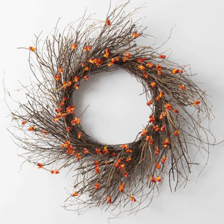 Wild Bittersweet Berry and Twig Wispy Fall Front Door Wreath