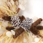 Alternate angle of the Cashmere and Pinecones - Bleached Front Door Wreath showing wreath face