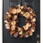 Alternate angle of the Cashmere Radiance - Cafe au Front Door Wreath showing wreath face